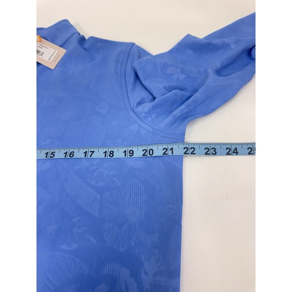 NWT Peter Millar Bonnet Blue Perth Shadow Stripe Floral Quarter-Zip SMALL $145 - Picture 6 of 11